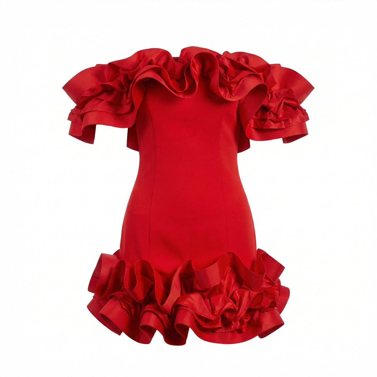 Asymmetric Sculptural One-Shoulder Bodycon Dress