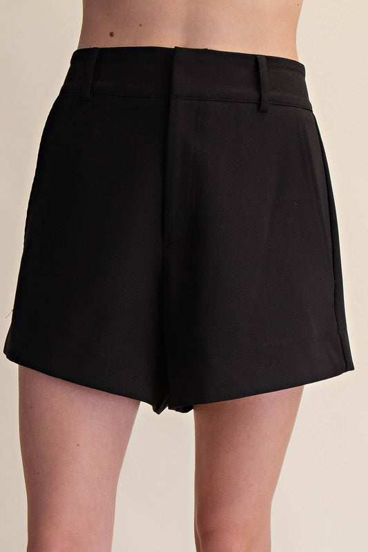High Waisted Tailored Wide Shorts