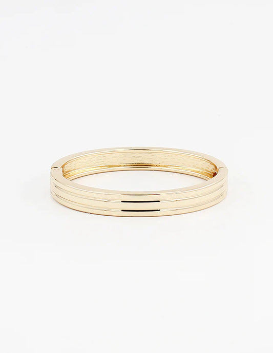 Gold Lined Bangle Cuff Bracelet