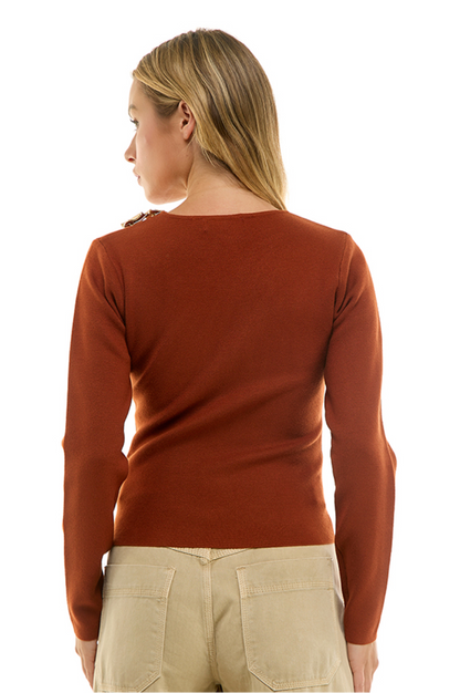 Shoulder Cutout Sweater