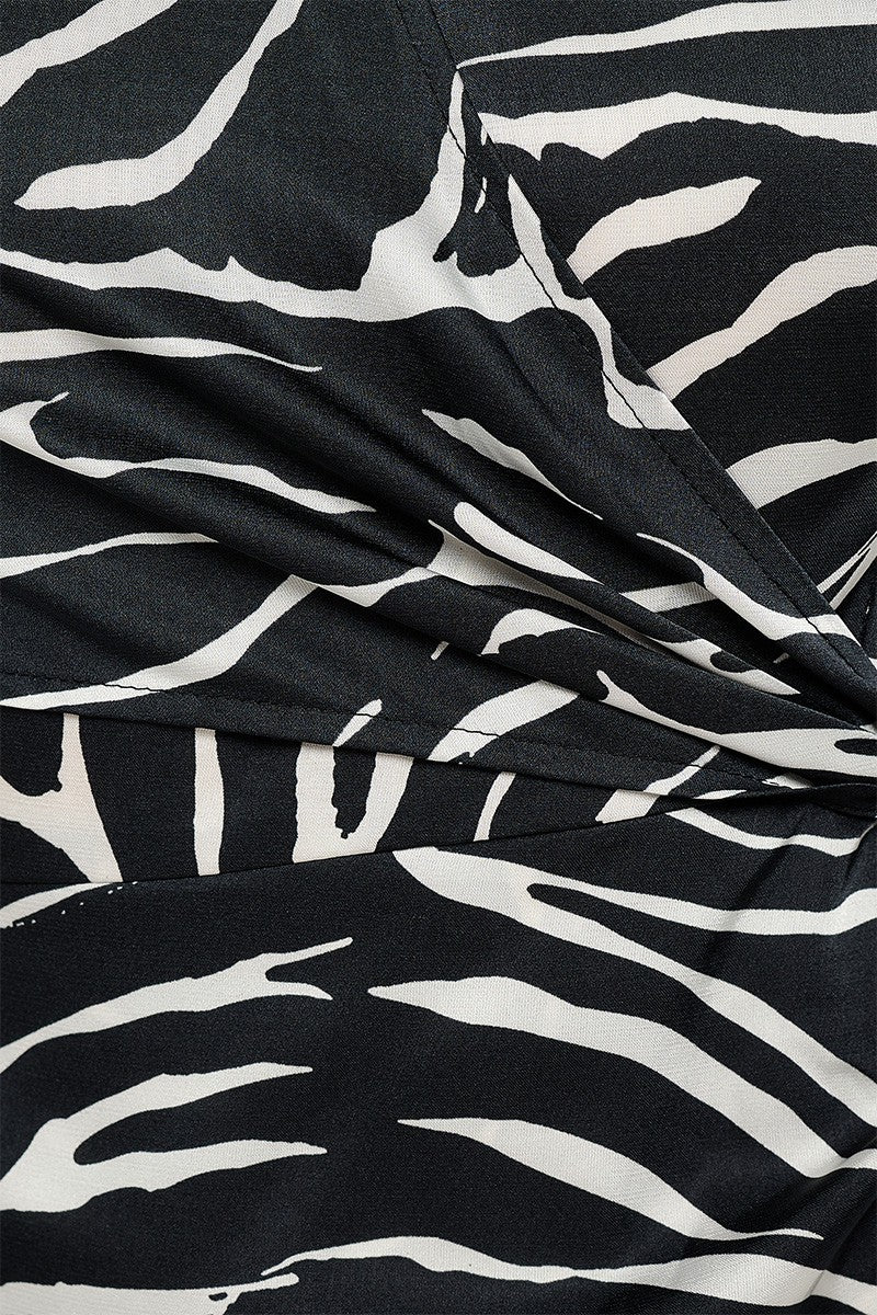 Zebra Striped Print Long Sleeve Dress